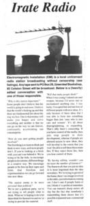electromagnetic installation pirate radio station press clipping01