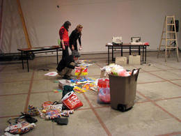 recyclyng plastic bags public workshop installing