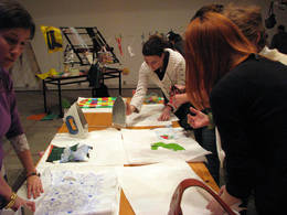 recyclyng plastic bags public workshop ironing