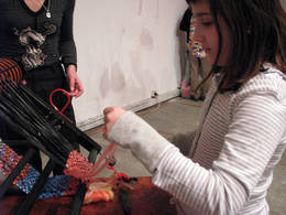 recyclyng plastic bags public workshop ana maria weaving