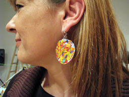 recyclyng plastic bags public workshop earings