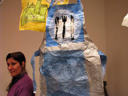recyclyng plastic bags public workshop kichen apron