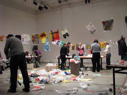 recyclyng plastic bags public workshop ladder