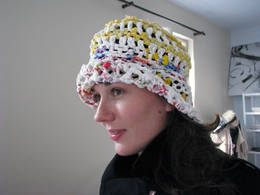 plastic bag hat yellow dunja