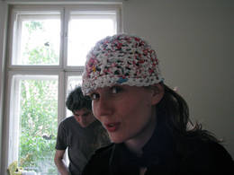 plastic bag hat dunja