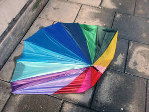 rainbow broken umbrella