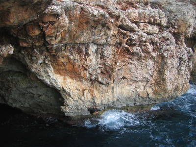 deep water soloing dws majorca cala sa nau kate rich