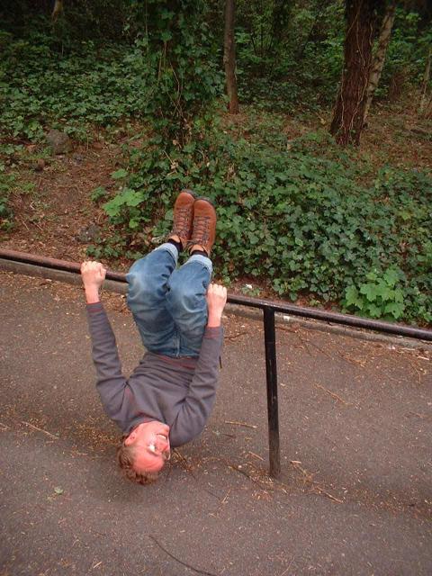 rail kneehang with hand grip
