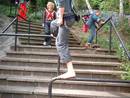 bare & shoed foot-to-rail maneuver