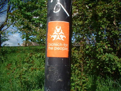 biotech for the people sticker graffiti street art st agnes bristol