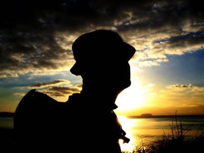 heath bunting sand bay sunset