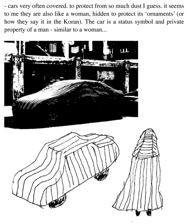 Cairo Diary / car covers / burkas