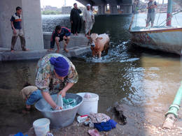 dahab under bridge washing