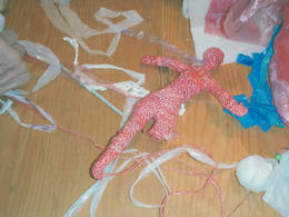 crochet plastic bag doll