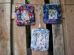 plastic bag picture frame