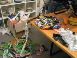 plastic bag cushion preparing material